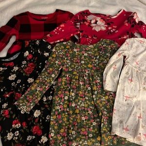 2T old navy long sleeve dresses. All 5 dresses for 1 price.